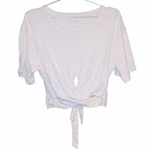 American Eagle White Wrap Top